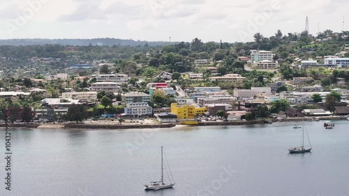 Port Vila, Efate, Vanuatu - A Scenic View of the Harborside Capital and Central Hub - Aerial Drone Shot photo