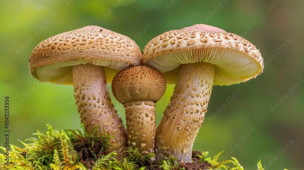 Fototapeta premium Mushroom captured on a basic background, awesome natural design. Background uncluttered, mushroom emphasized.