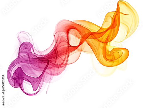 a colorful smoke on a white background