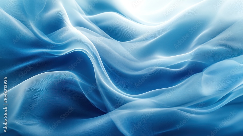 Fototapeta premium Electric blue abstract lines flowing across a smooth surface