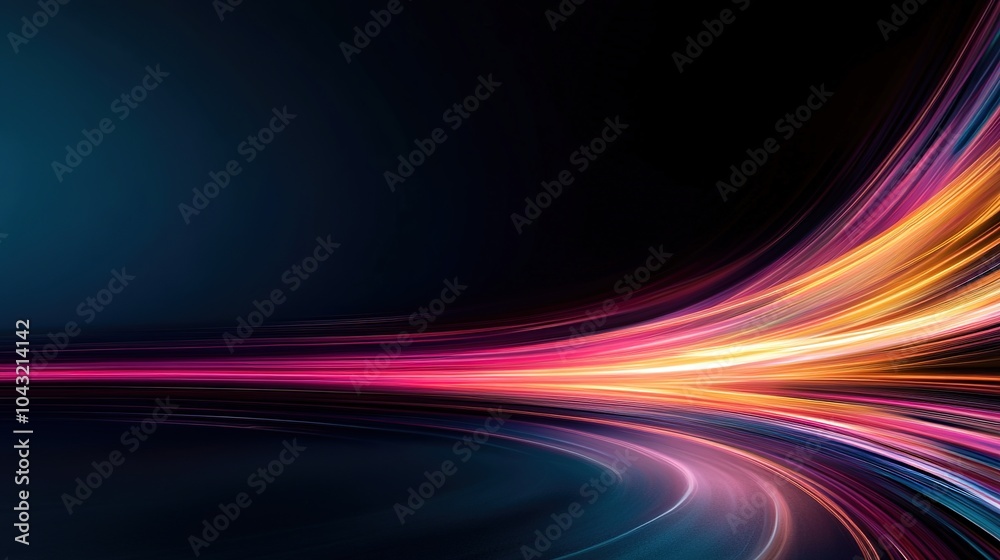 Dynamic Light Trails in Motion at Night Dynamic Light Trails in Motion at Night