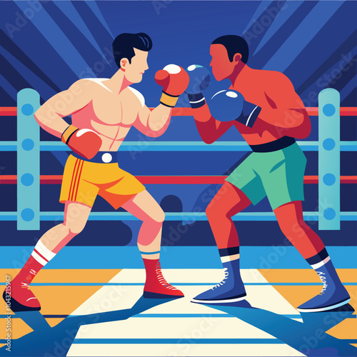 men boxer boxing vector illustration graphic design