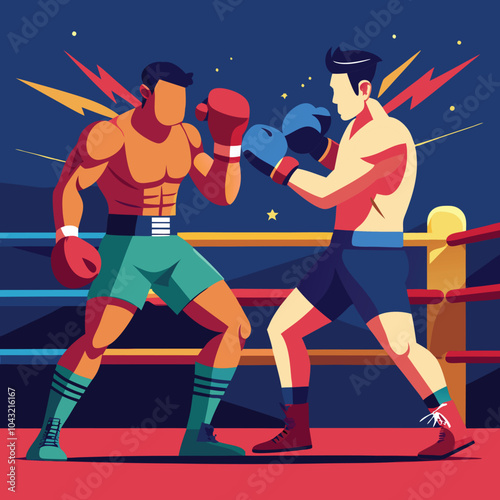 men boxer boxing vector illustration graphic design