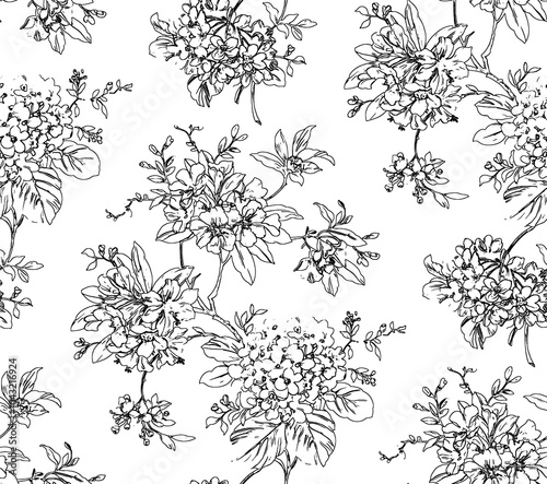 Wallpaper Mural seamless abstract pattern digital illustration wrapping paper with graphic chaotic oriental hand drown colorful elements watercolor paint snowflakes fabric design print winter style Torontodigital.ca