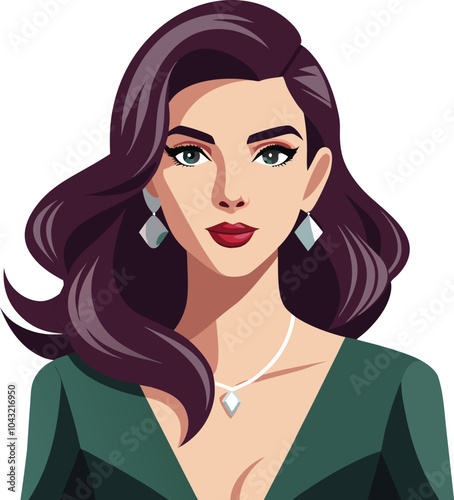 beautiful modern stylish women portrait vector illustration graphic design