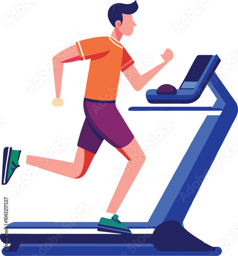 treadmill running gym workout exercise vector illustration graphic design