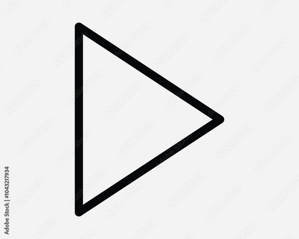 Play Button Media Control Triangle Arrow Pointing Right Radio Player Video Music Playback Multimedia Icon Sign Line Outline Black White Vector Shape Play Button Media Control Triangle Arrow Pointing Right Radio Player Video Music Playback Multimedia Icon Sign Line Outline Black White Vector Shape