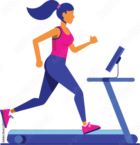 treadmill running gym workout exercise vector illustration graphic design