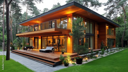 Modern Wooden Dream House: Luxurious Contemporary Home nestled in a Pine Forest