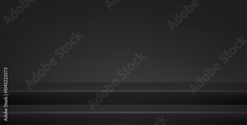 Podium, Table top or countertop, shelf studio abstract background. Design concepts empty room with space for displaying products, backdrop, selling products, posters, wallpapers. Vector
