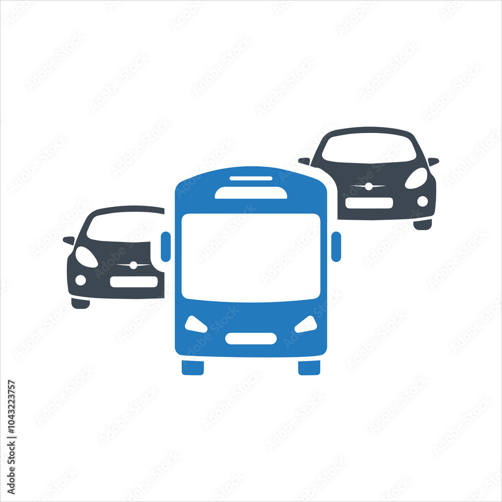 Traffic jam icon. Busy road icon Traffic jam icon. Busy road icon