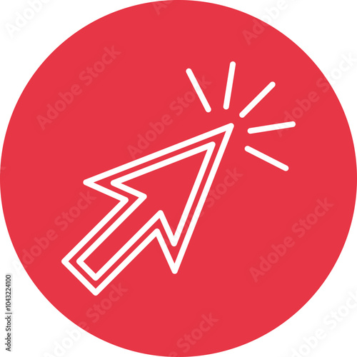 Mouse Click line circle icon