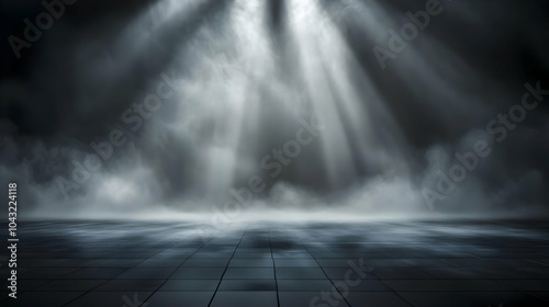 Dark Abstract Background with Fog and Light Rays Illustration