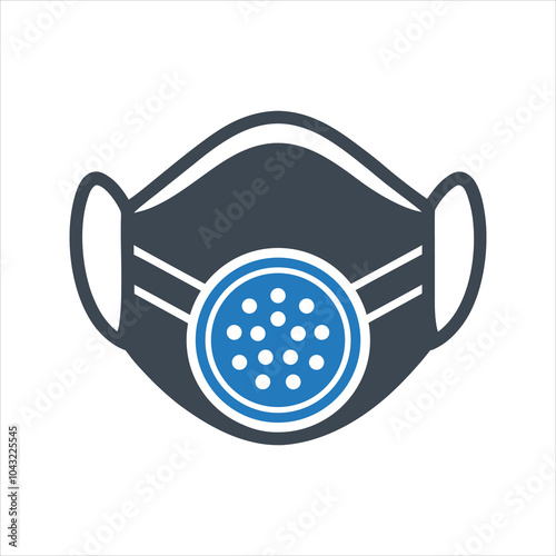 Face mask icon. FFP3 particle filtering face mask icon