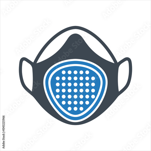 Dust mask icon. Face mask. FFP3 particle filtering face mask icon