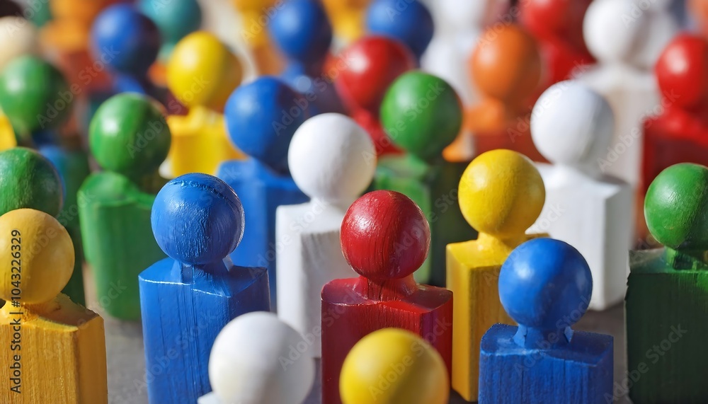 Obraz premium Colorful painted group of people figures