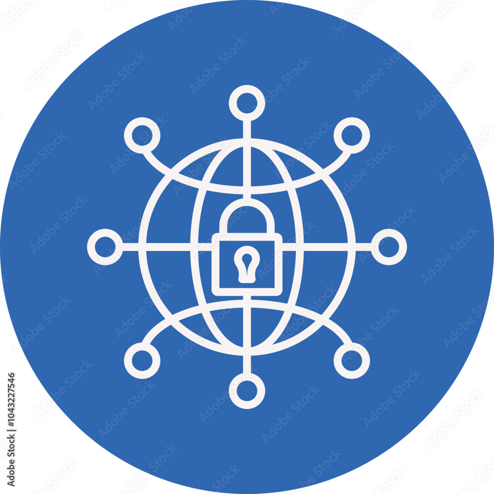 Secure Network line circle icon Secure Network line circle icon