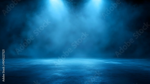 Blue Smoke and Spotlight Background Illustration