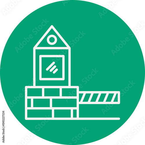 Security Checkpoint line circle icon