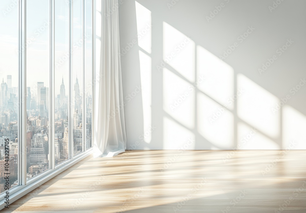 Fototapeta premium Room with city view.