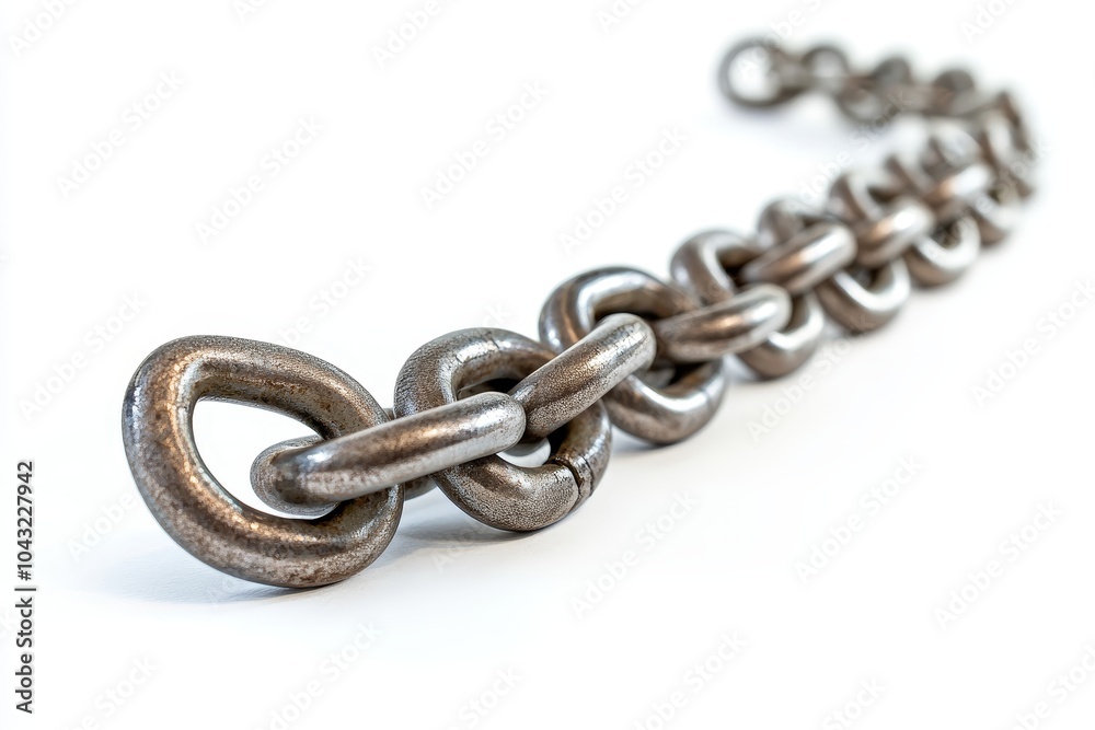 Obraz premium Isolated on white, a broken metallic chain
