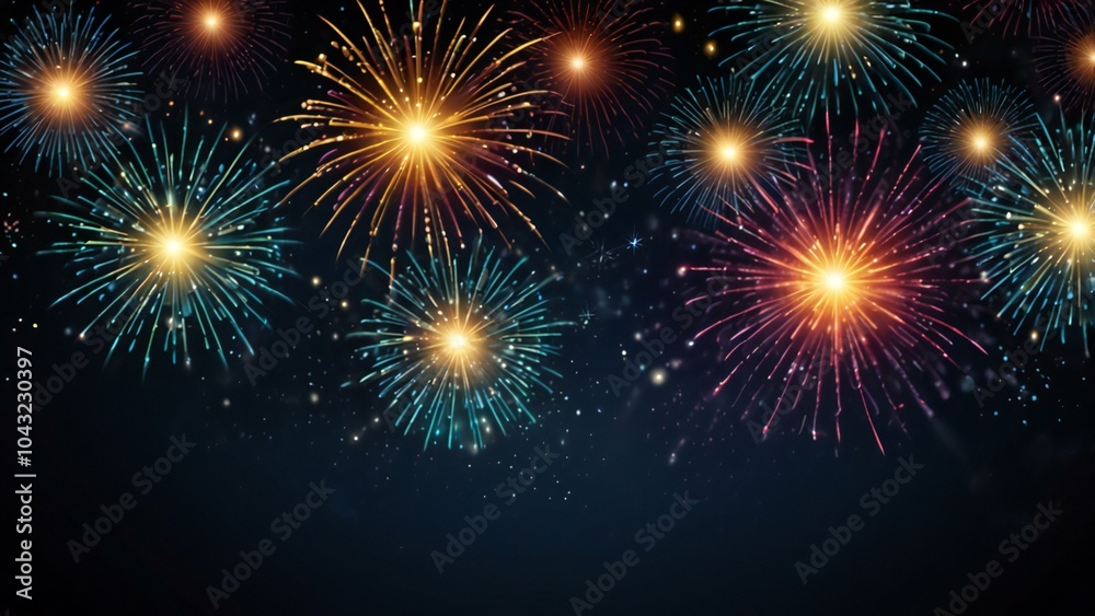 Naklejka premium background with fireworks