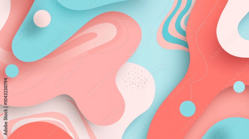 This abstract background features flowing shapes in pastel colors, creating a sense of depth and movement with its dynamic composition This abstract background features flowing shapes in pastel colors, creating a sense of depth and movement with its dynamic composition