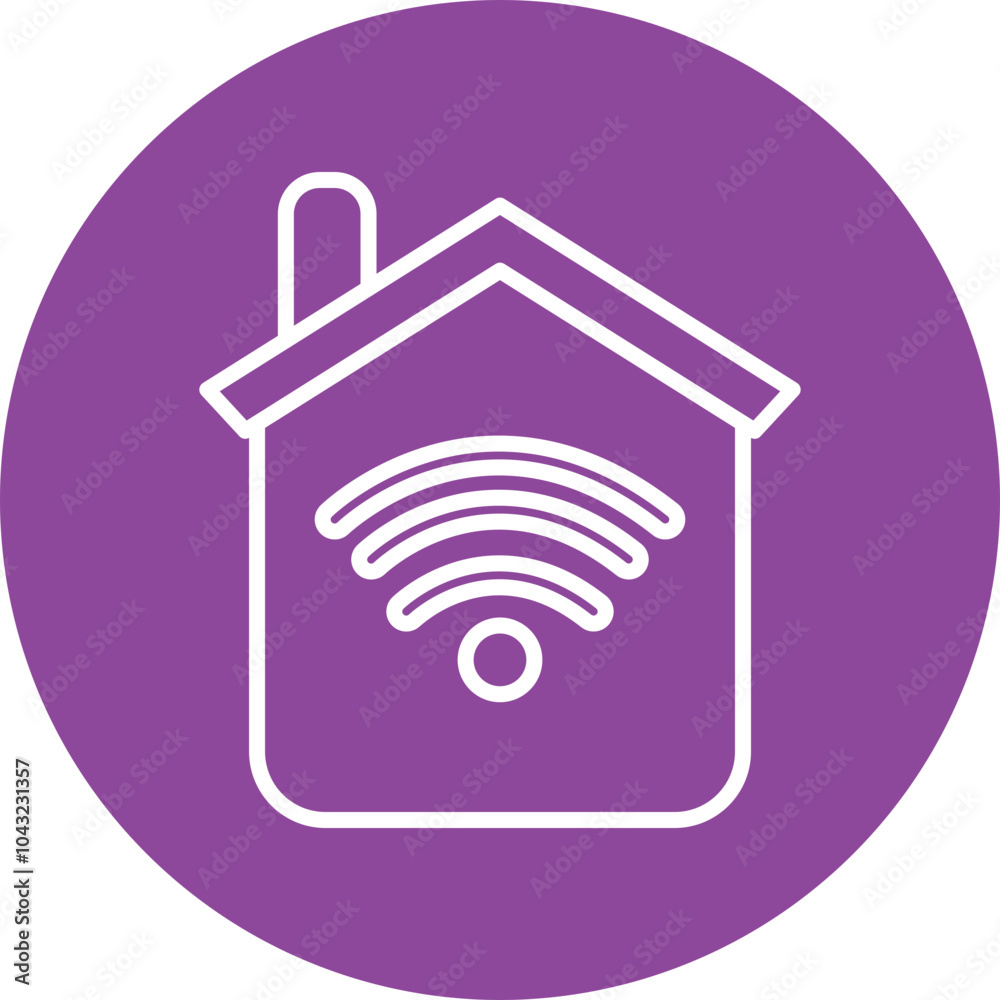 Smart Home line circle icon Smart Home line circle icon