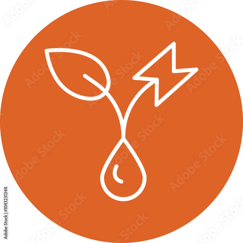 Hydropower line circle icon