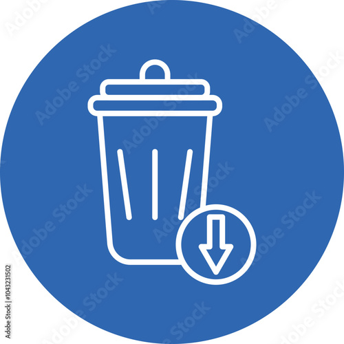 Waste Reduction line circle icon