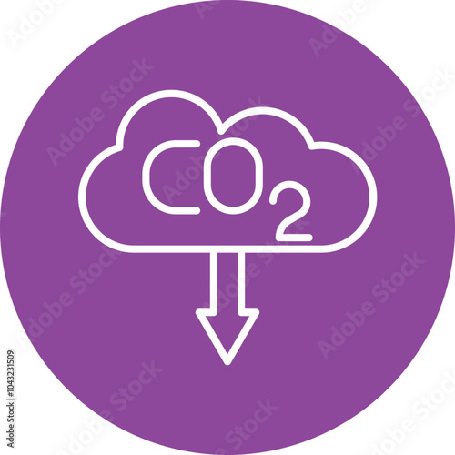 Low Carbon line circle icon