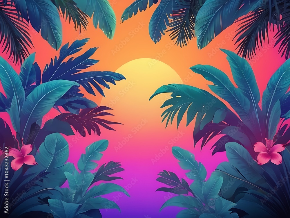 Obraz premium Gradient tropical background