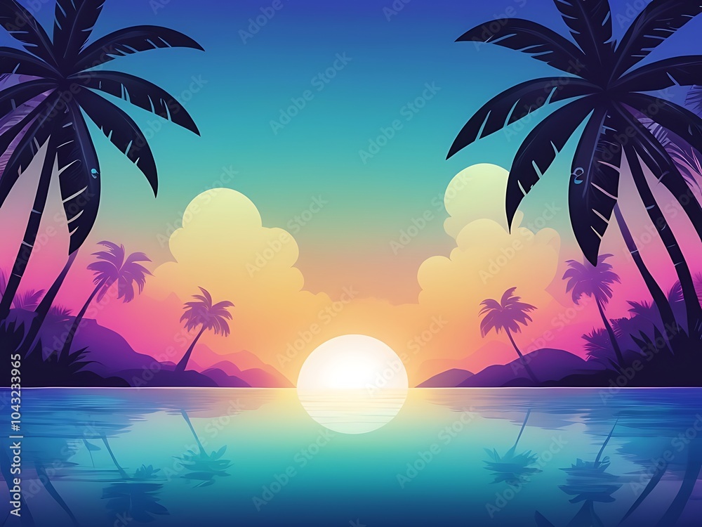 Fototapeta premium Gradient tropical background