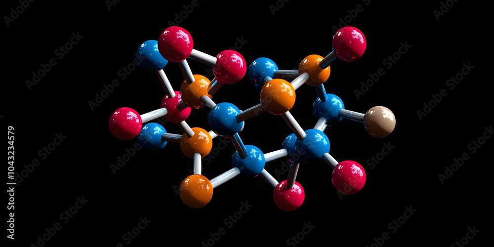 Molecular structure with symmetrical arrangement of atoms