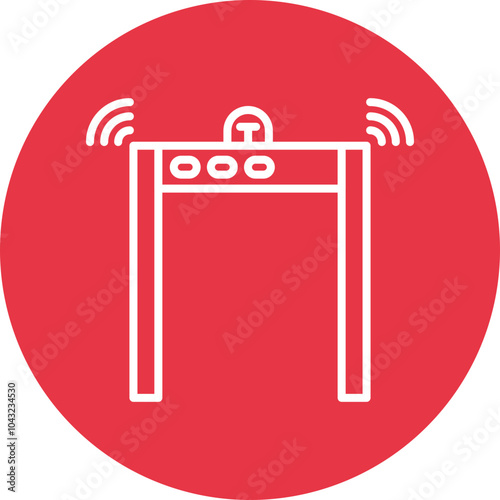 Metal Detector line circle icon