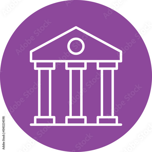 Museum line circle icon