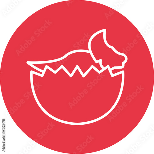 Dinosaur egg line circle icon