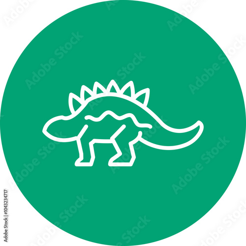 Stegosaurus line circle icon