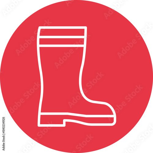 Boot line circle icon