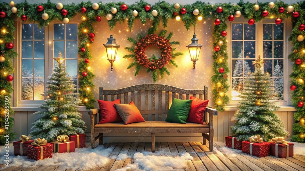Cozy Christmas Veranda Decor with Festive Lights and Natural Elements for Holiday Vibes Cozy Christmas Veranda Decor with Festive Lights and Natural Elements for Holiday Vibes