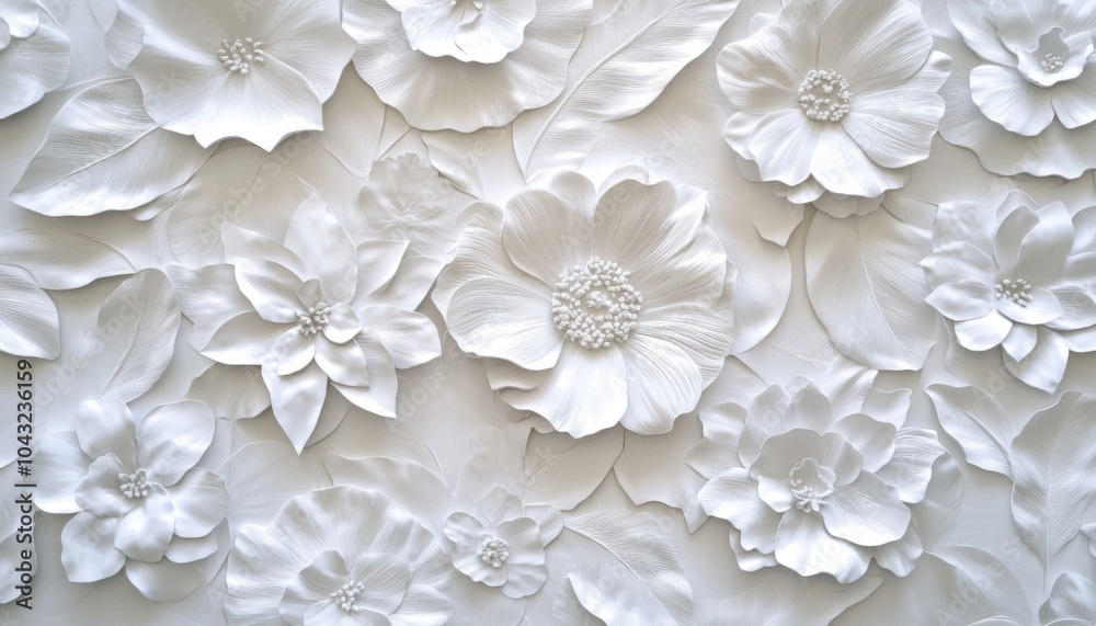 White 3D Floral Wall Decor. White 3D Floral Wall Decor.