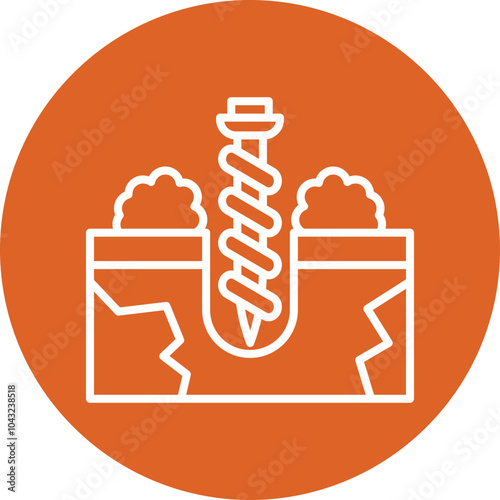 Drilling line circle icon