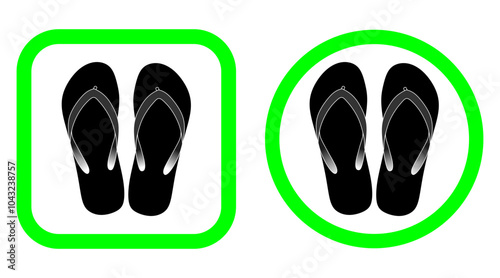 illustration of a pair of flip flop, flip flop icon