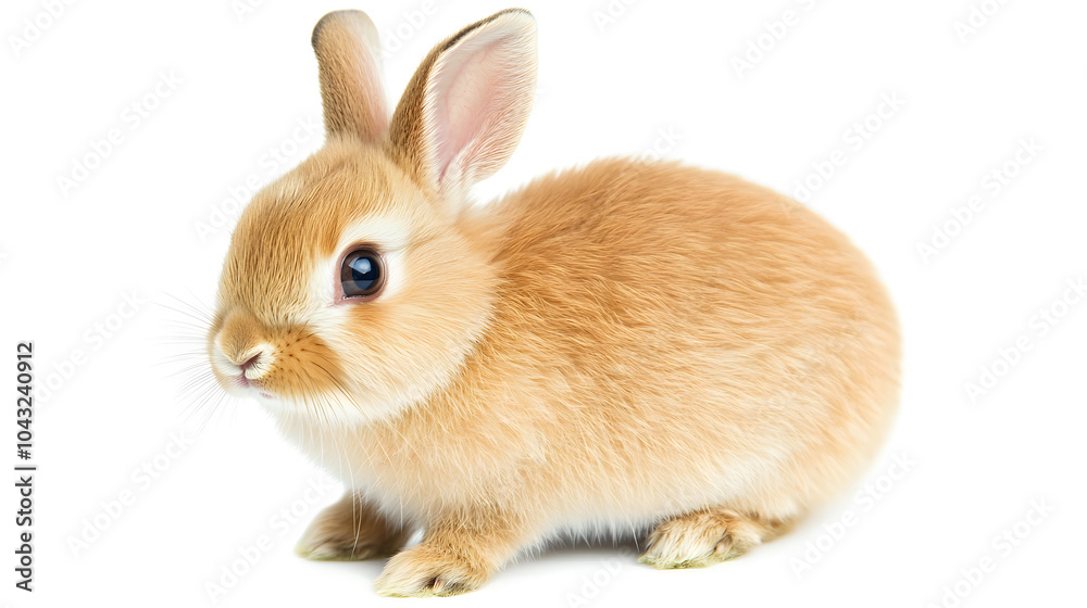 Obraz premium Cute rabbit on white background