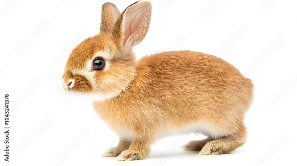 Obraz premium Cute rabbit on white background