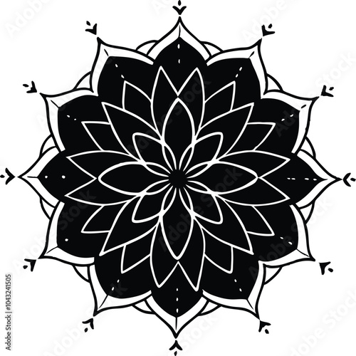 black and white flower