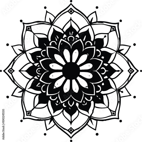 Flower Mandala Vintage decorative elements.