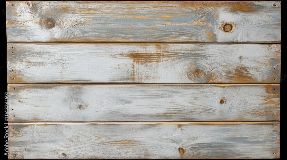 Naklejka premium Weathered wood planks painted in gray and white.