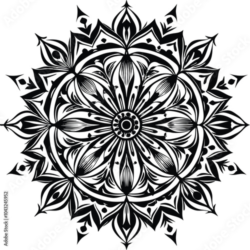 Stylish Mandala Design Illustration Circle mandala pattern illustration.