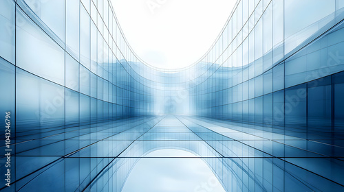 Abstract 3D Illustration of Glass Panels